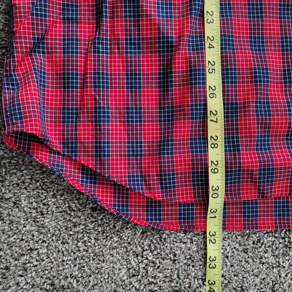 **Nautica Shirt Adult XXL Red Plaid Long Sleeve Casual Button Up Pocket Mens 2XL - Picture 7 of 8